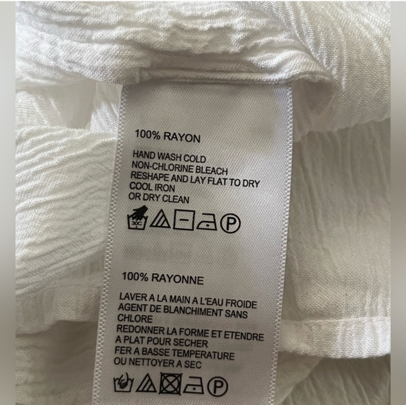 Tommy Bahama White Flutter Sleeve Blouse Size Large - Picture 8 of 8